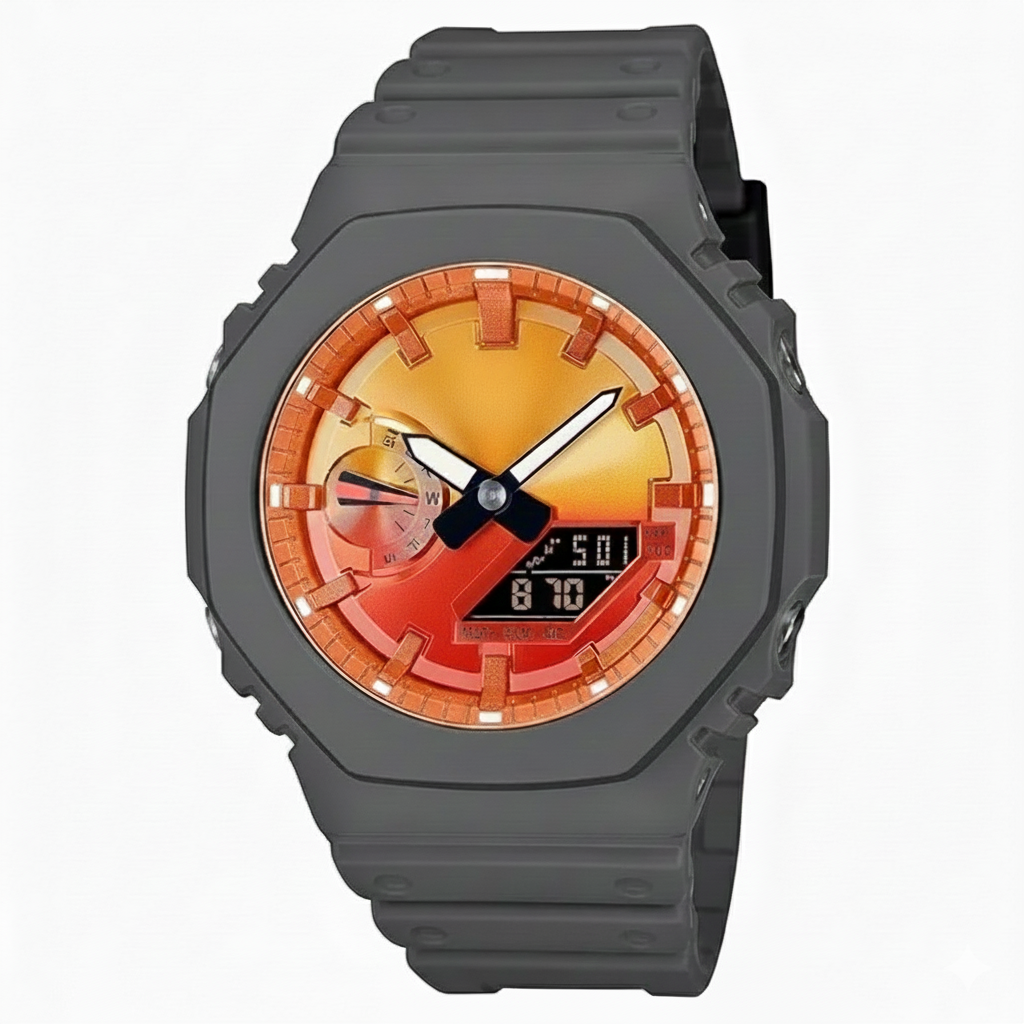 Crazy Watch – Casio G-Shock GA-2100FL-8ADR Style Analog-Digital Men's Watch